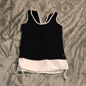 Black and white workout tank top